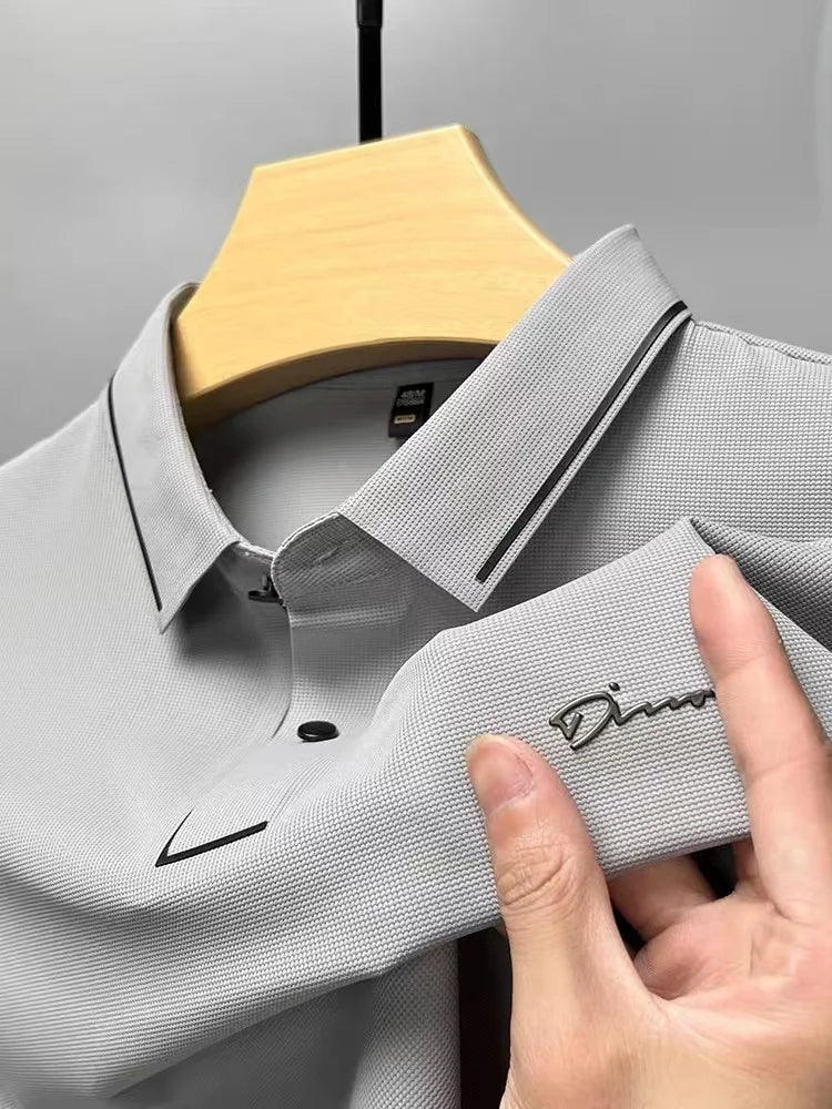 Adrian | Men's Textured Knit Collar Polo Shirt