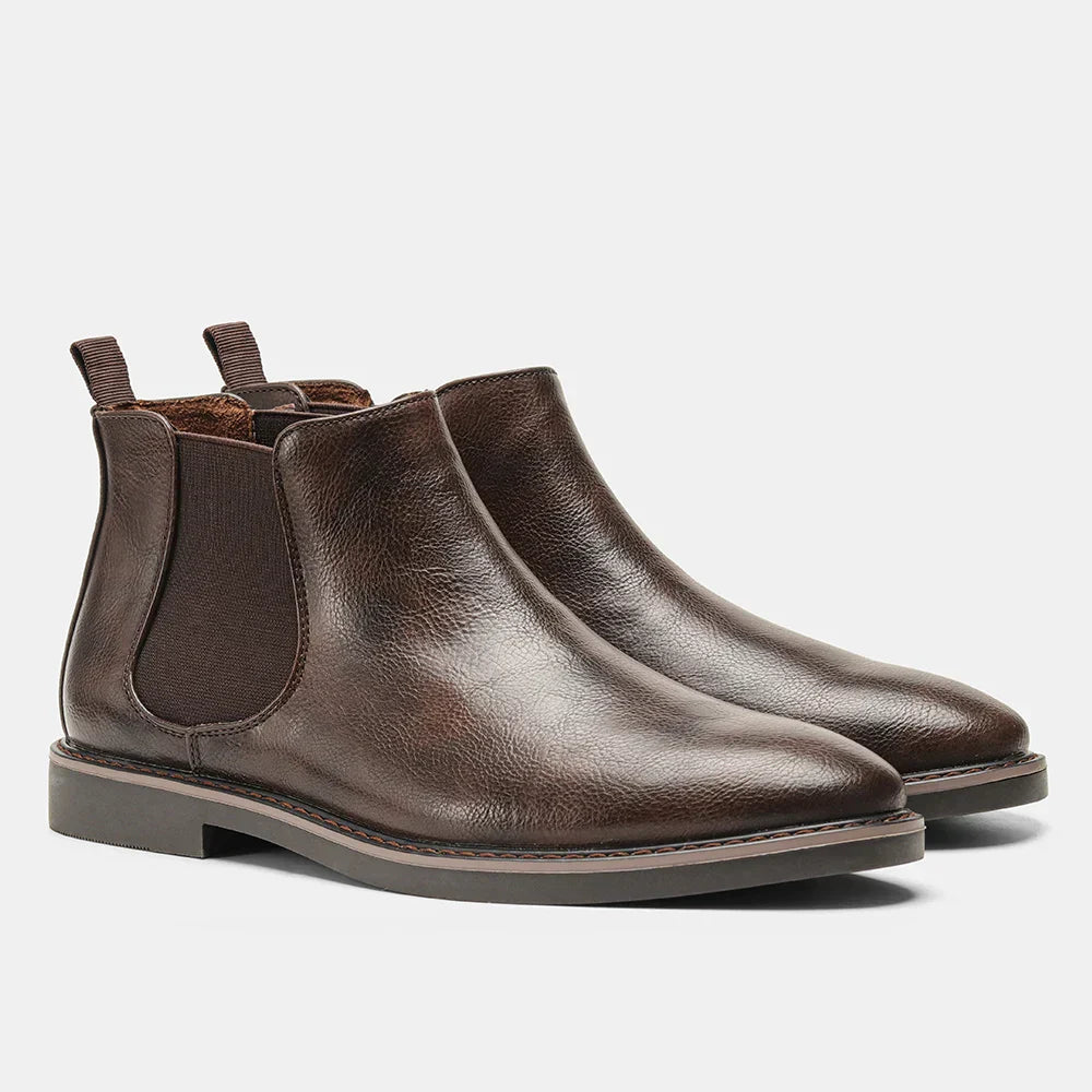 Marcus | Men's Polished Leather Chelsea Boots