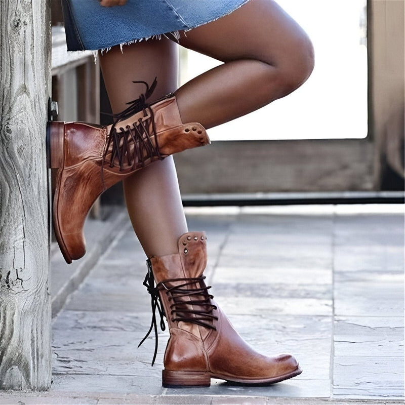 Harper | Women's Leather Lace-Up Ankle Boots