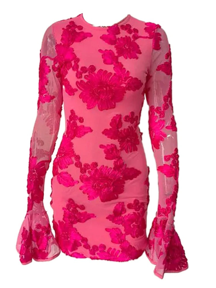 Hannah | Women's Floral Long Sleeve Mini Dress