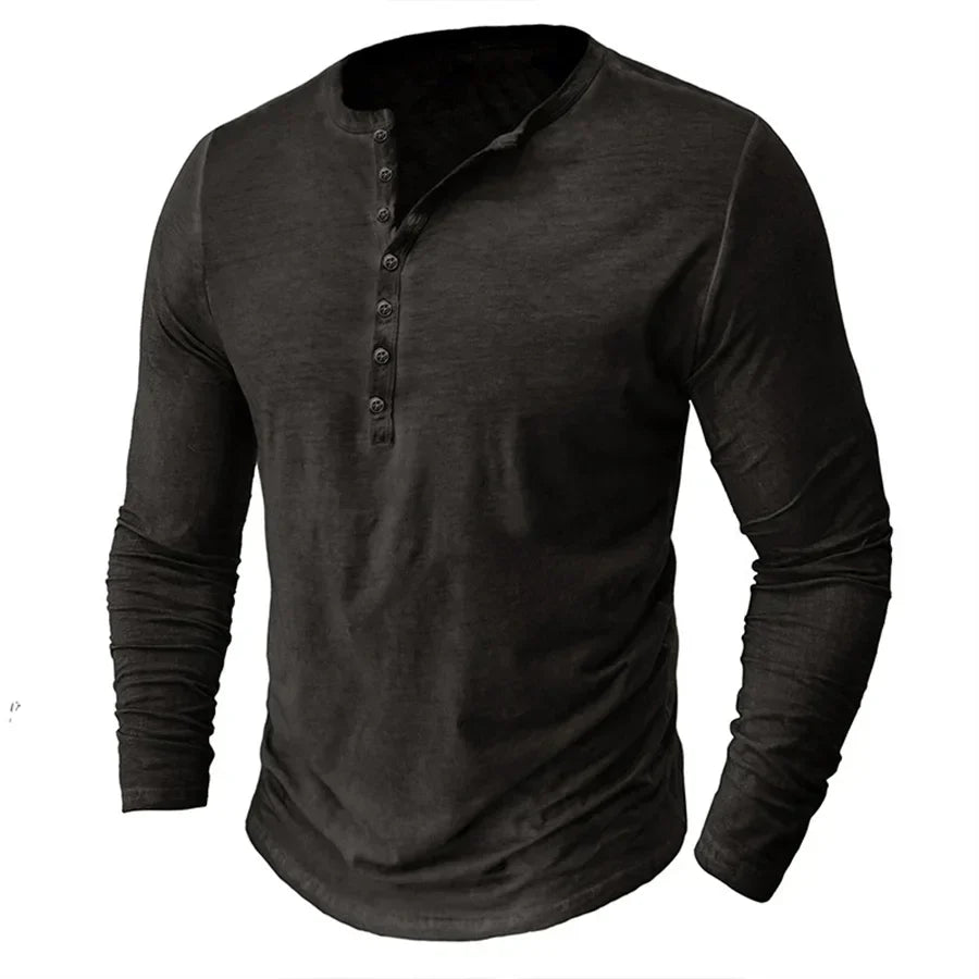 Miles | Men's Slim-Fit Cotton Henley Shirt