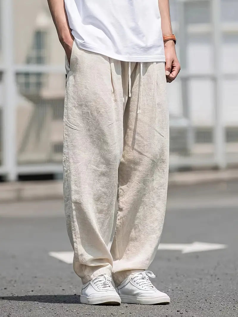Ethan | Men's Drawstring Linen Pants