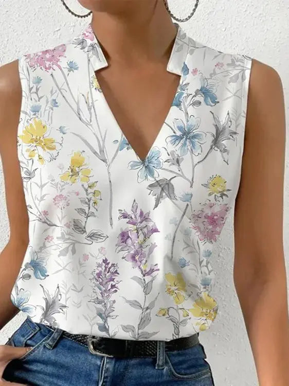Nina | Women's V-Neck Sleeveless Summer Top