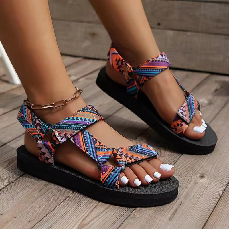 Arielle | Women's Boho Printed Open Toe Sandals