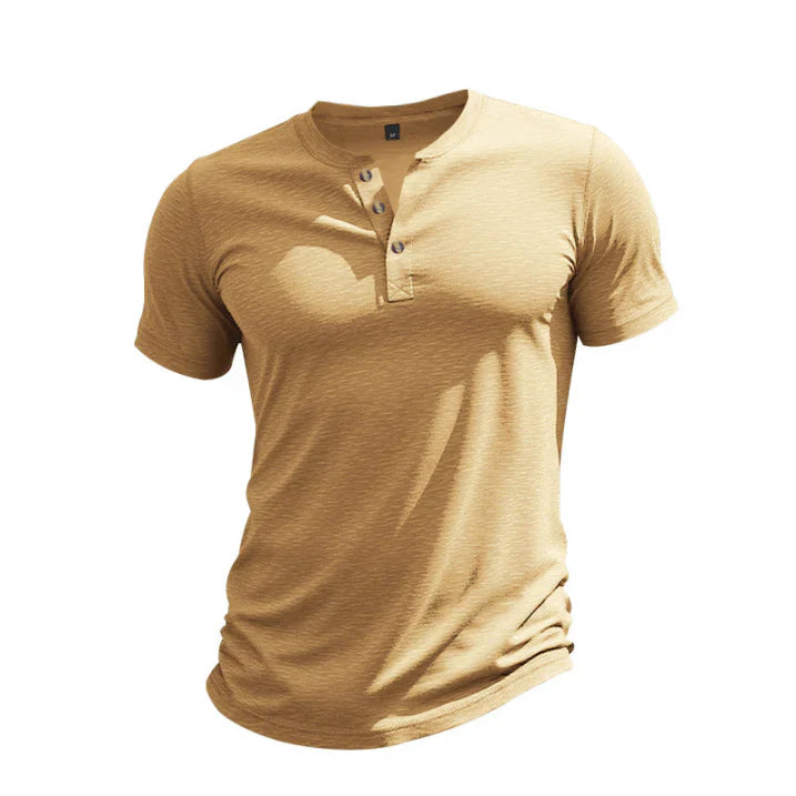 Caleb | Men's Short Sleeve Casual Henley T-Shirt