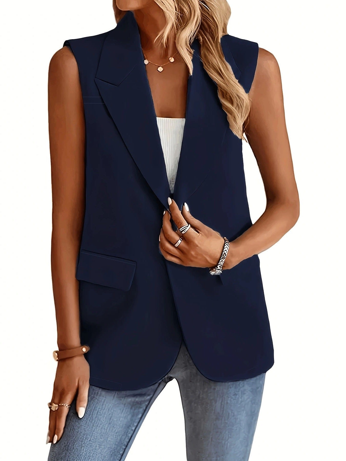 Bianca | Women's Structured Sleeveless Blazer Vest