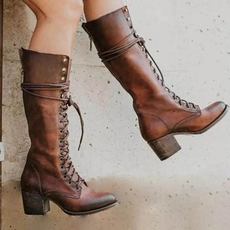 Aurora | Women's Lace-Up Knee-High Boots