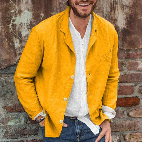 Oliver | Men's Casual Linen Button Blazer