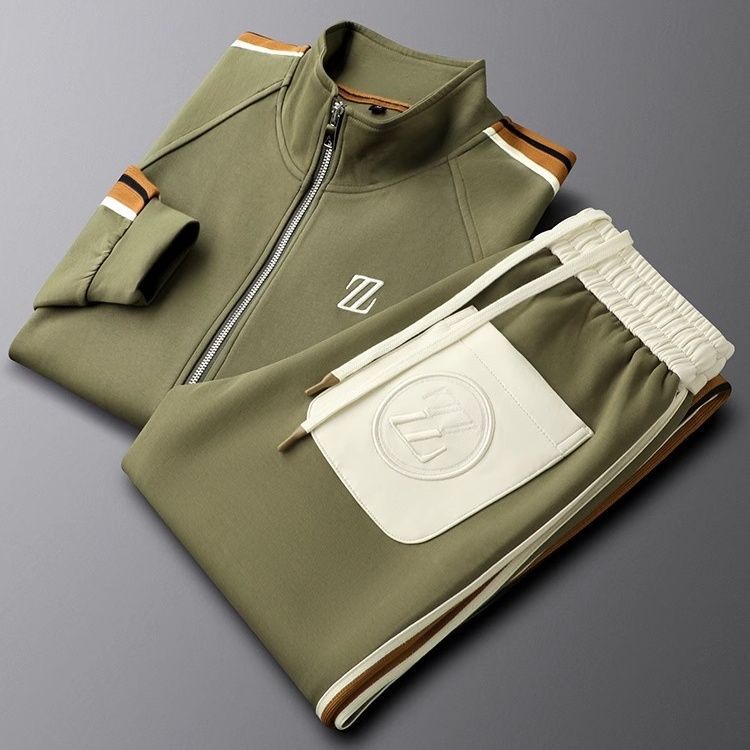 Damon | Men's Sporty Stripe Zip Tracksuit Set