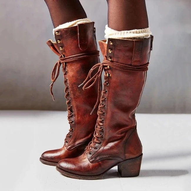 Aurora | Women's Lace-Up Knee-High Boots