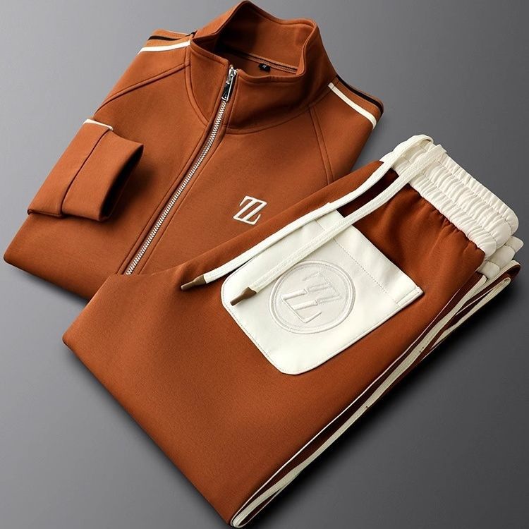 Damon | Men's Sporty Stripe Zip Tracksuit Set