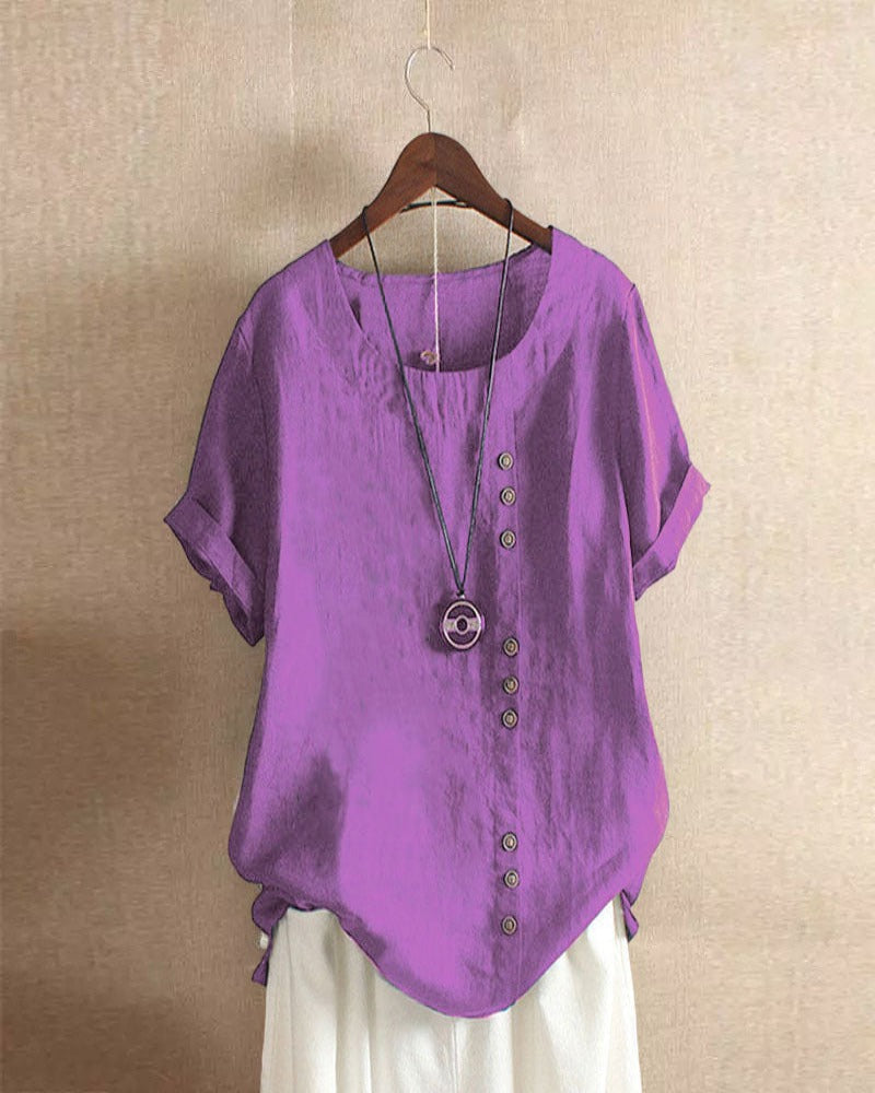 Clara | Women's Loose Fit Short Sleeve Blouse