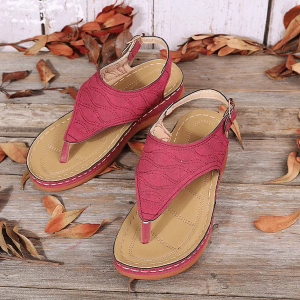 Lena | Women's Open Toe Back Strap Flat Sandals