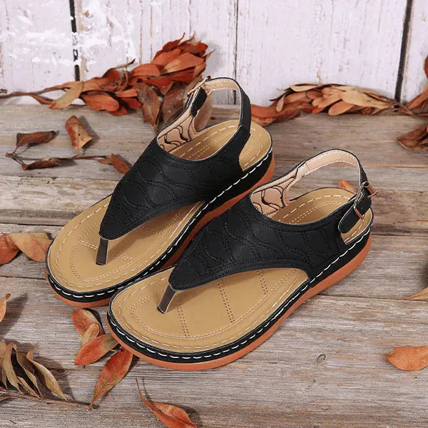 Lena | Women's Open Toe Back Strap Flat Sandals