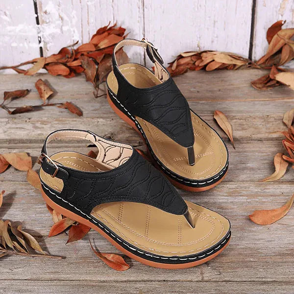 Lena | Women's Open Toe Back Strap Flat Sandals