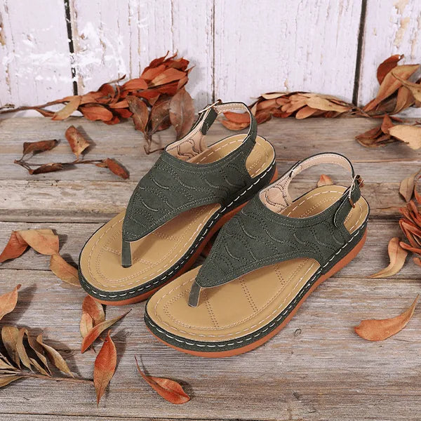 Lena | Women's Open Toe Back Strap Flat Sandals