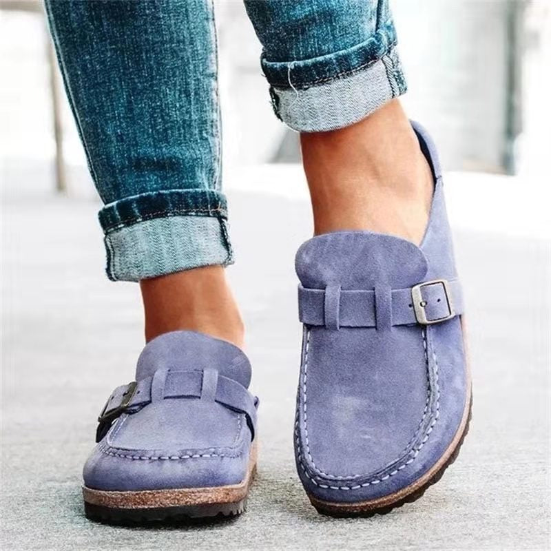 Claire | Women's Round Toe Buckle Slip On Loafers