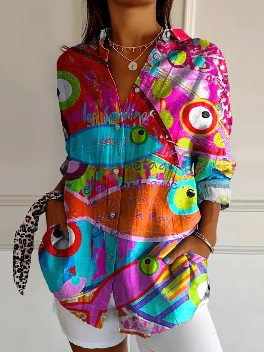 Liora | Women's Colorful Abstract Print Shirt
