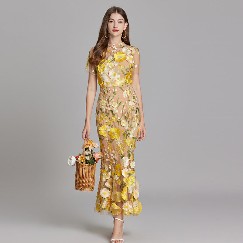 Valentina | Women's Floral Appliqué Mermaid Evening Dress