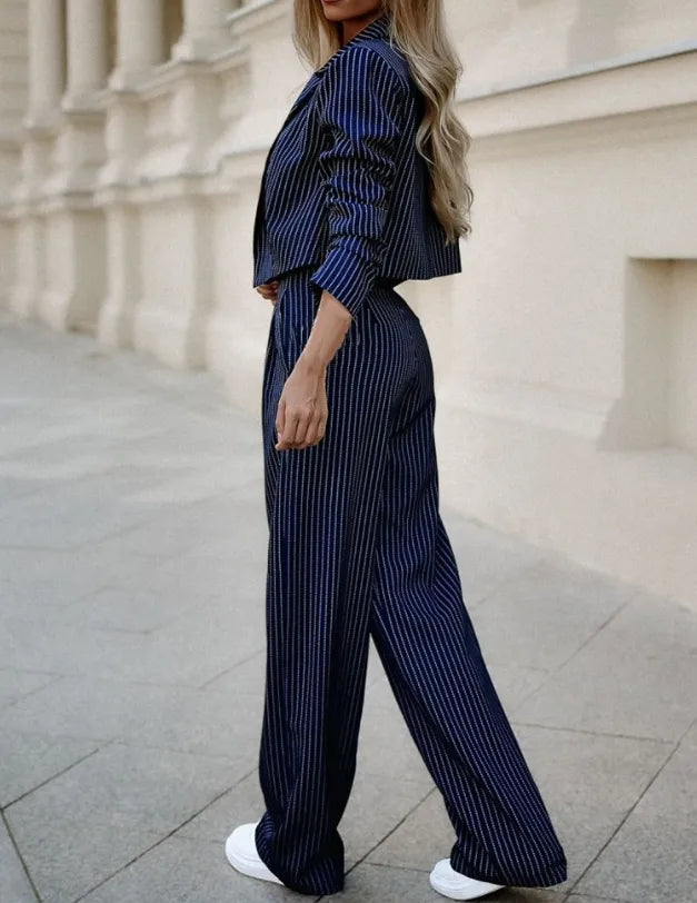 Camila | Women's Pinstripe Tailored Blazer Pant Set