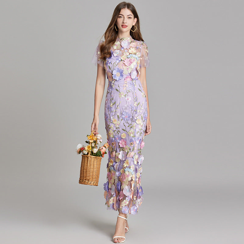 Valentina | Women's Floral Appliqué Mermaid Evening Dress