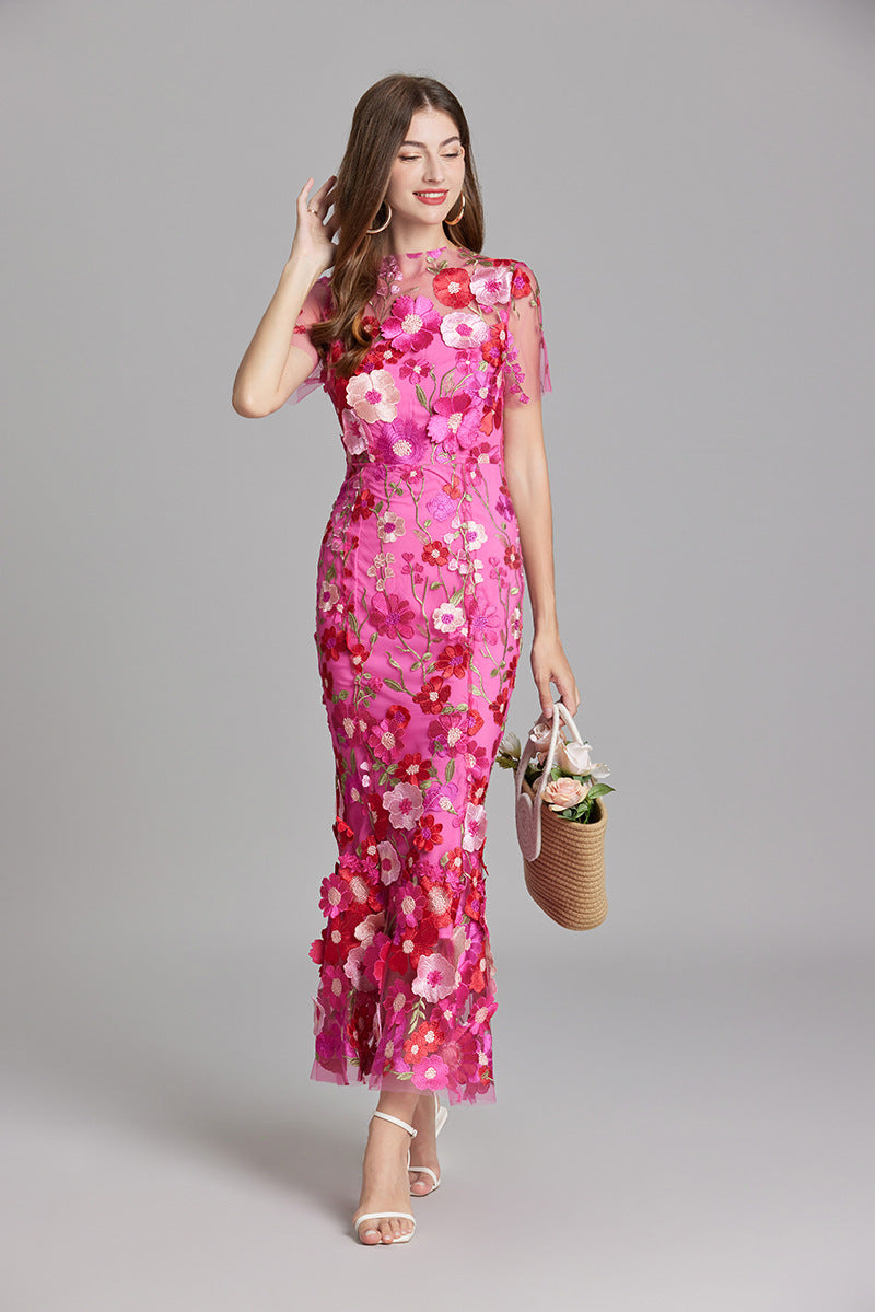 Valentina | Women's Floral Appliqué Mermaid Evening Dress