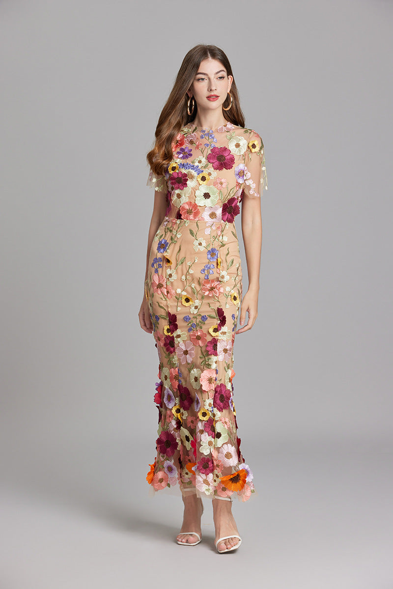 Valentina | Women's Floral Appliqué Mermaid Evening Dress