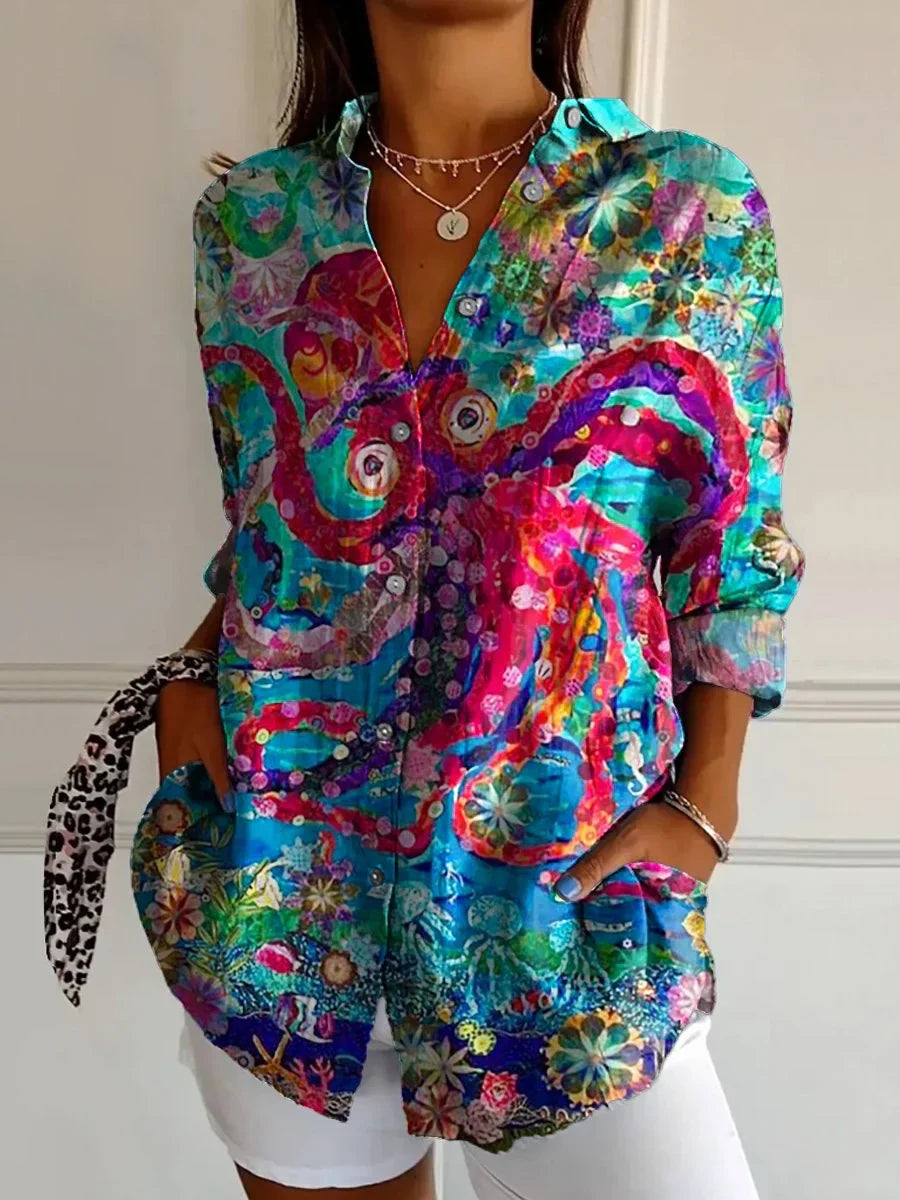 Liora | Women's Colorful Abstract Print Shirt