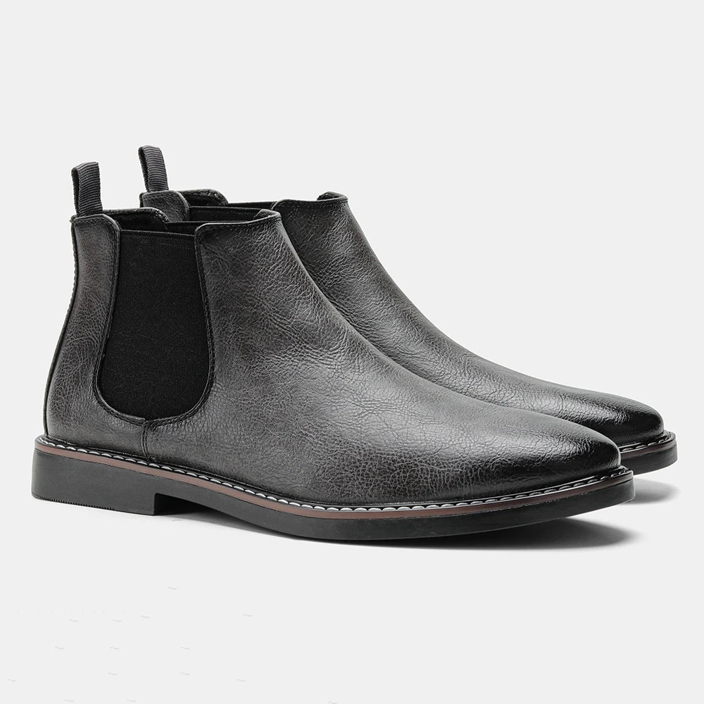 Marcus | Men's Polished Leather Chelsea Boots