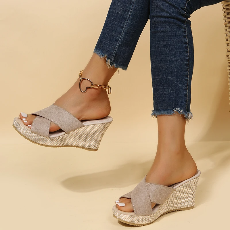 Ariana | Women's Cross Strap Platform Open Toe Sandals