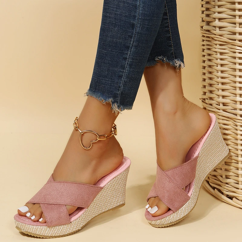 Ariana | Women's Cross Strap Platform Open Toe Sandals