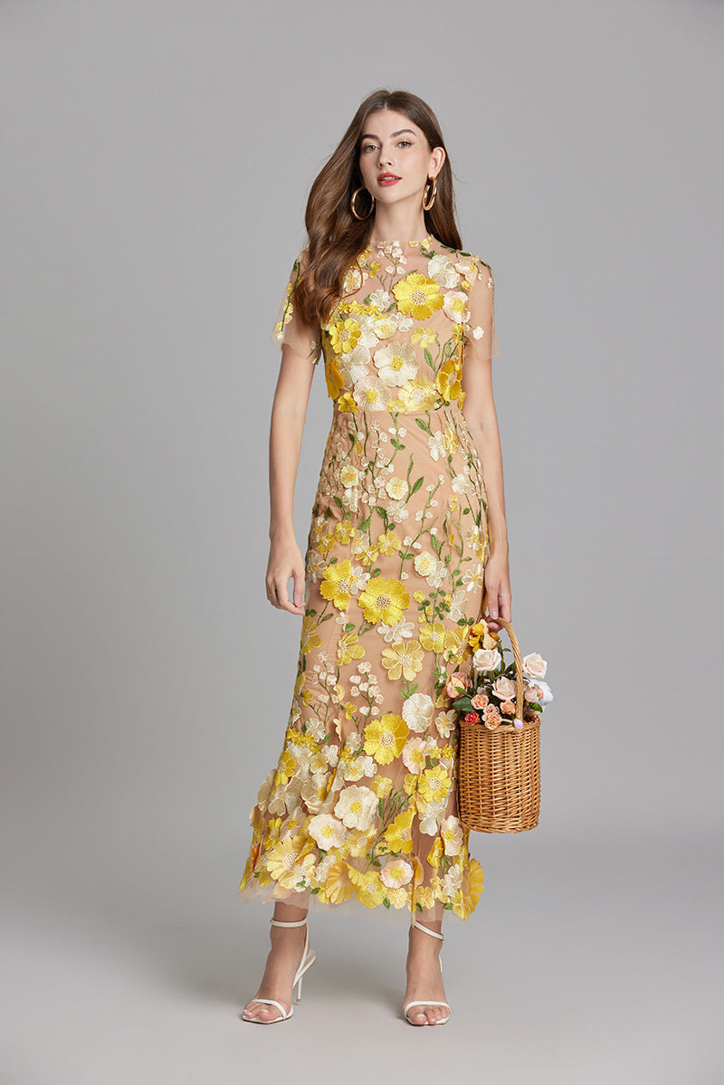 Valentina | Women's Floral Appliqué Mermaid Evening Dress