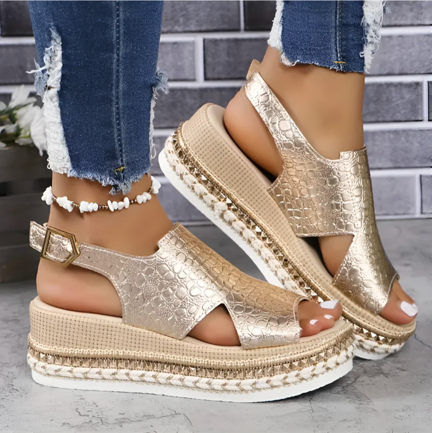 Eliza | Women's Open Toe Wedge Sandals