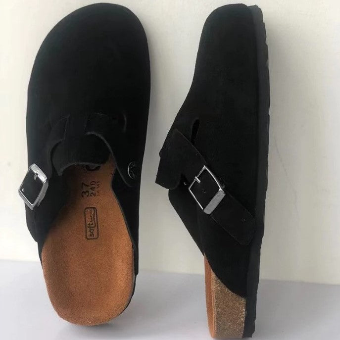 Nora | Women's Flat Closed Toe Buckle Clogs