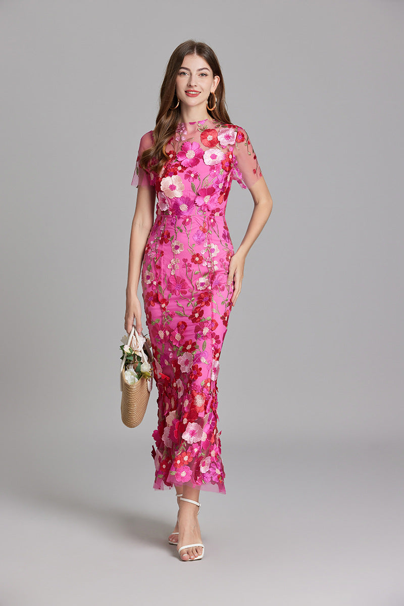Valentina | Women's Floral Appliqué Mermaid Evening Dress