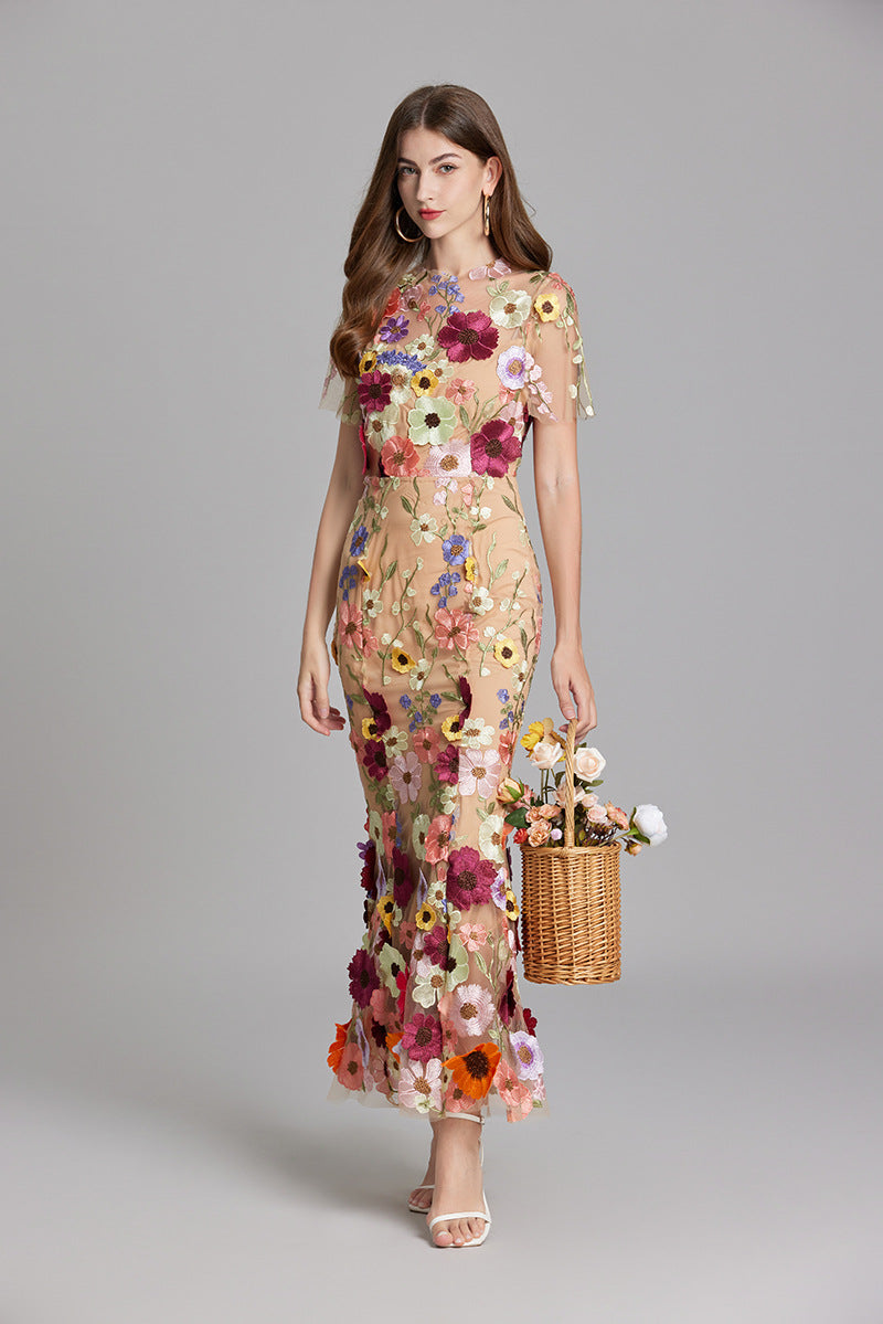 Valentina | Women's Floral Appliqué Mermaid Evening Dress