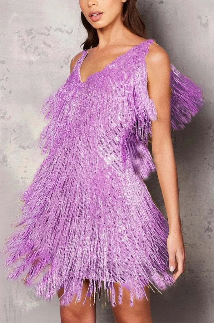 Liana | Women's Sequin Fringe Party Mini Dress
