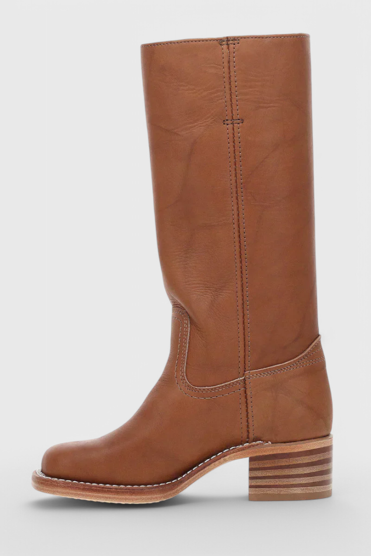 Harper | Women's Mid-Calf Block Heel Leather Boots