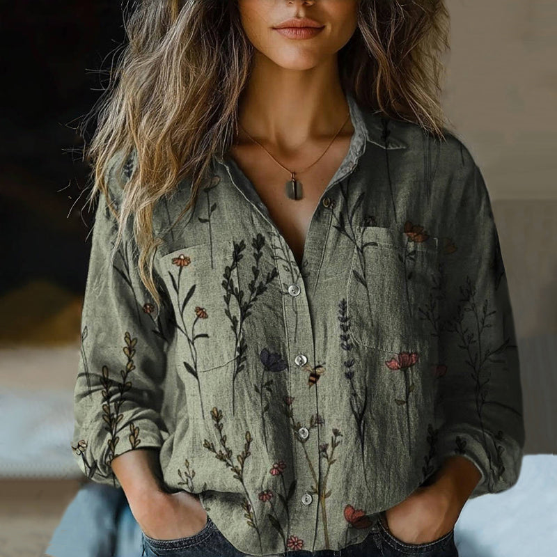 Clara | Women's Floral Print Button-Down Shirt