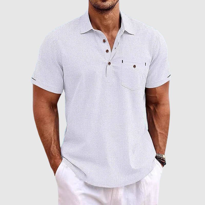 Hector | Men's Short Sleeve Linen Polo Shirt