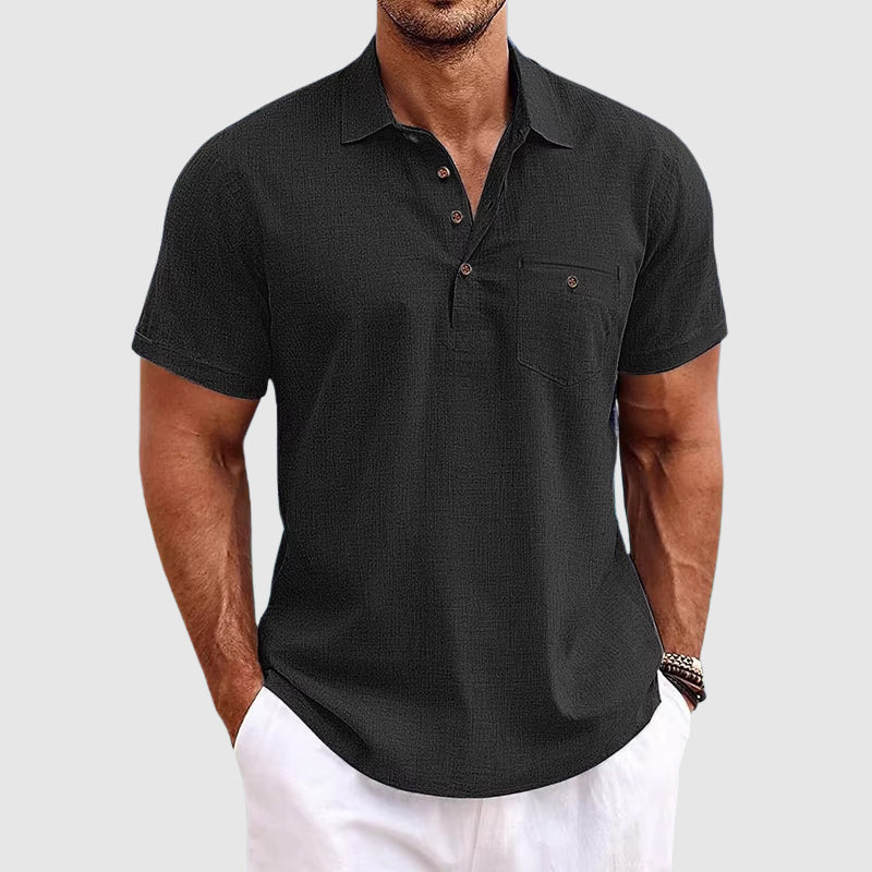 Hector | Men's Short Sleeve Linen Polo Shirt