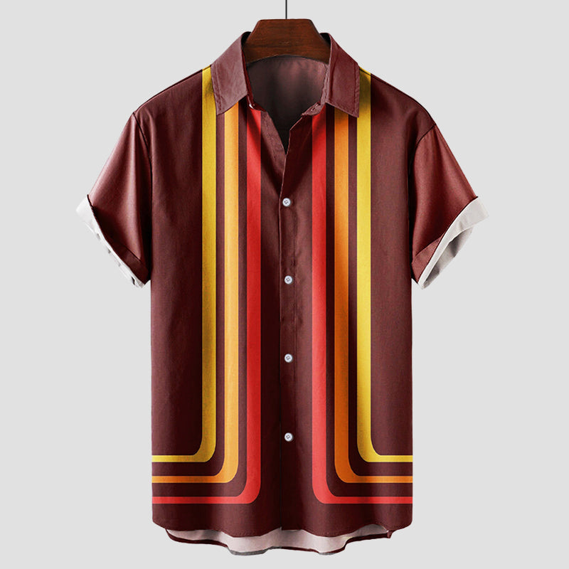 Lucas | Men's Vintage Striped Bowling Shirt