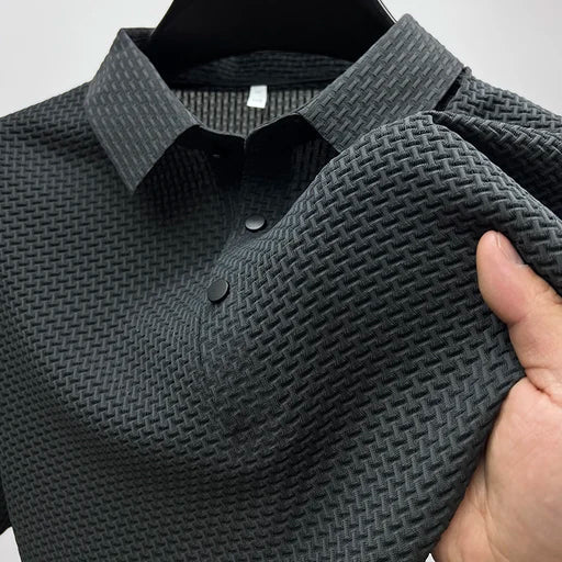 Lucas | Men's Textured Basketweave Polo Shirt