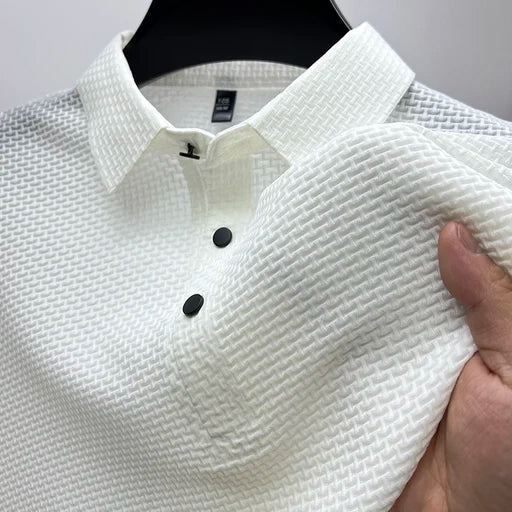 Lucas | Men's Textured Basketweave Polo Shirt