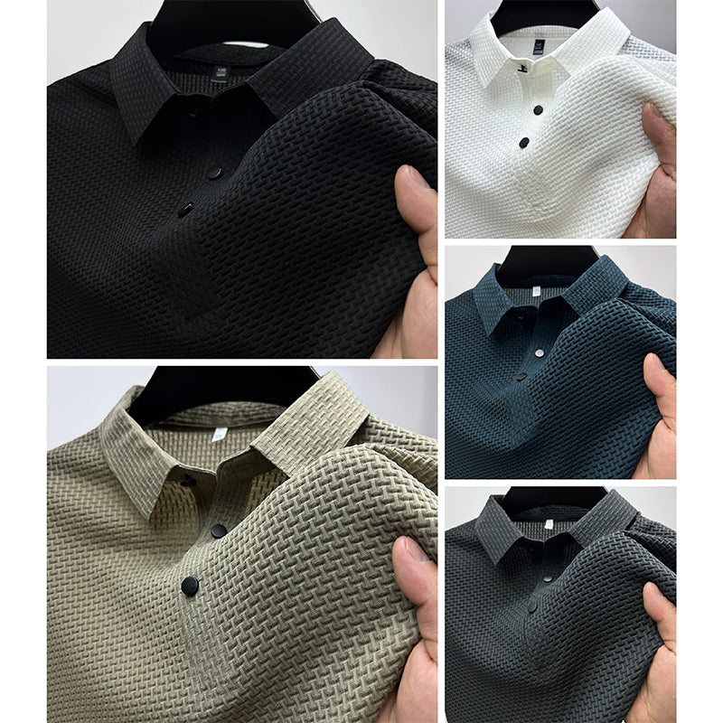 Lucas | Men's Textured Basketweave Polo Shirt