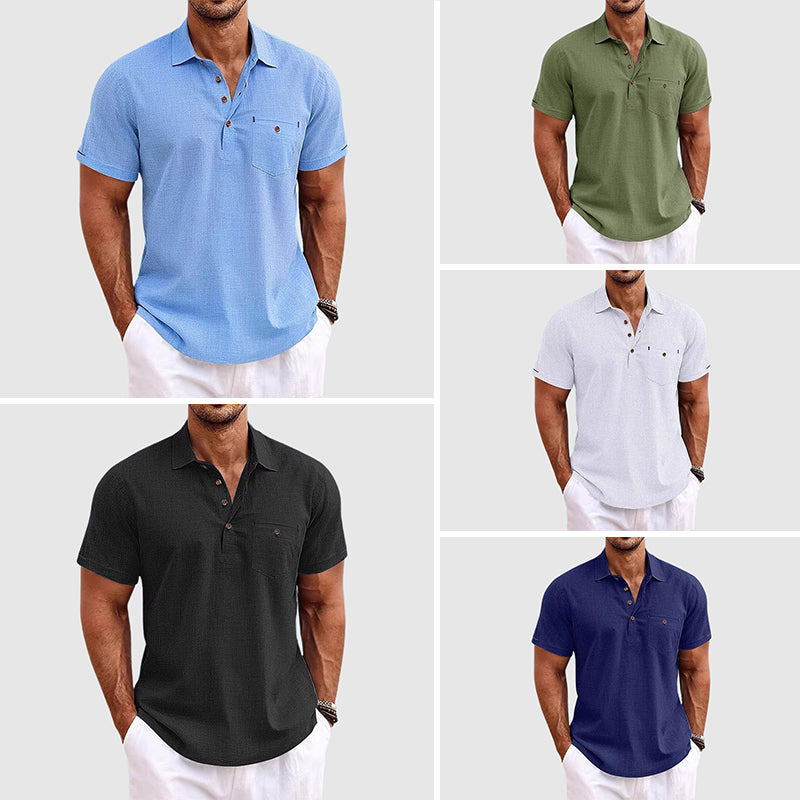 Hector | Men's Short Sleeve Linen Polo Shirt