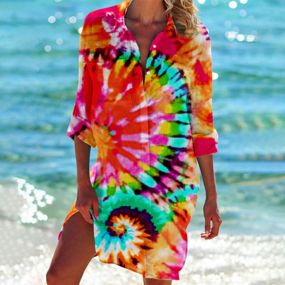 Lila | Women's Casual Button-Front Shirt Dress