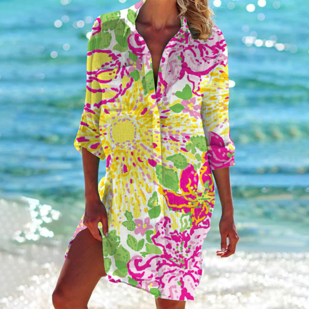 Lila | Women's Casual Button-Front Shirt Dress