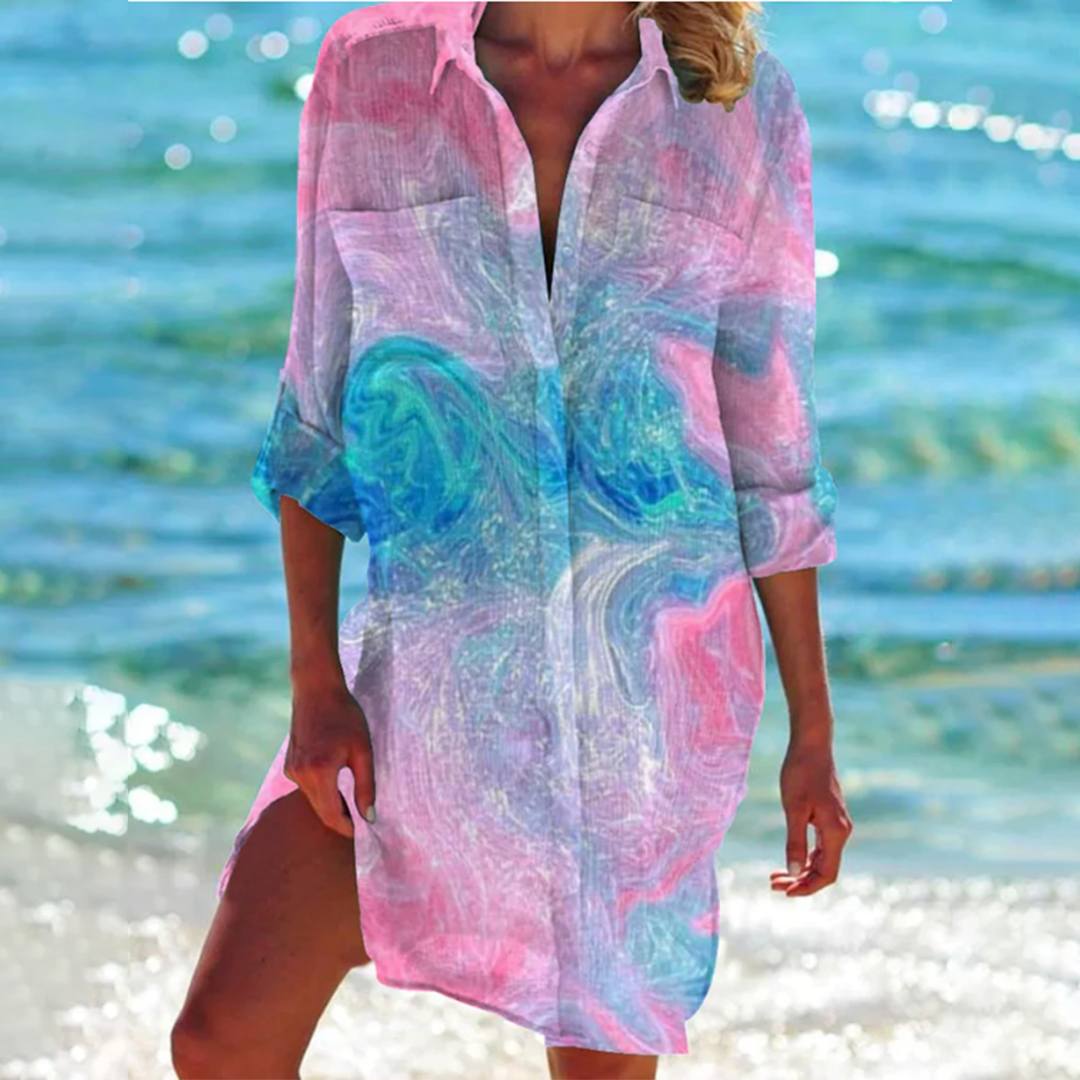 Lila | Women's Casual Button-Front Shirt Dress