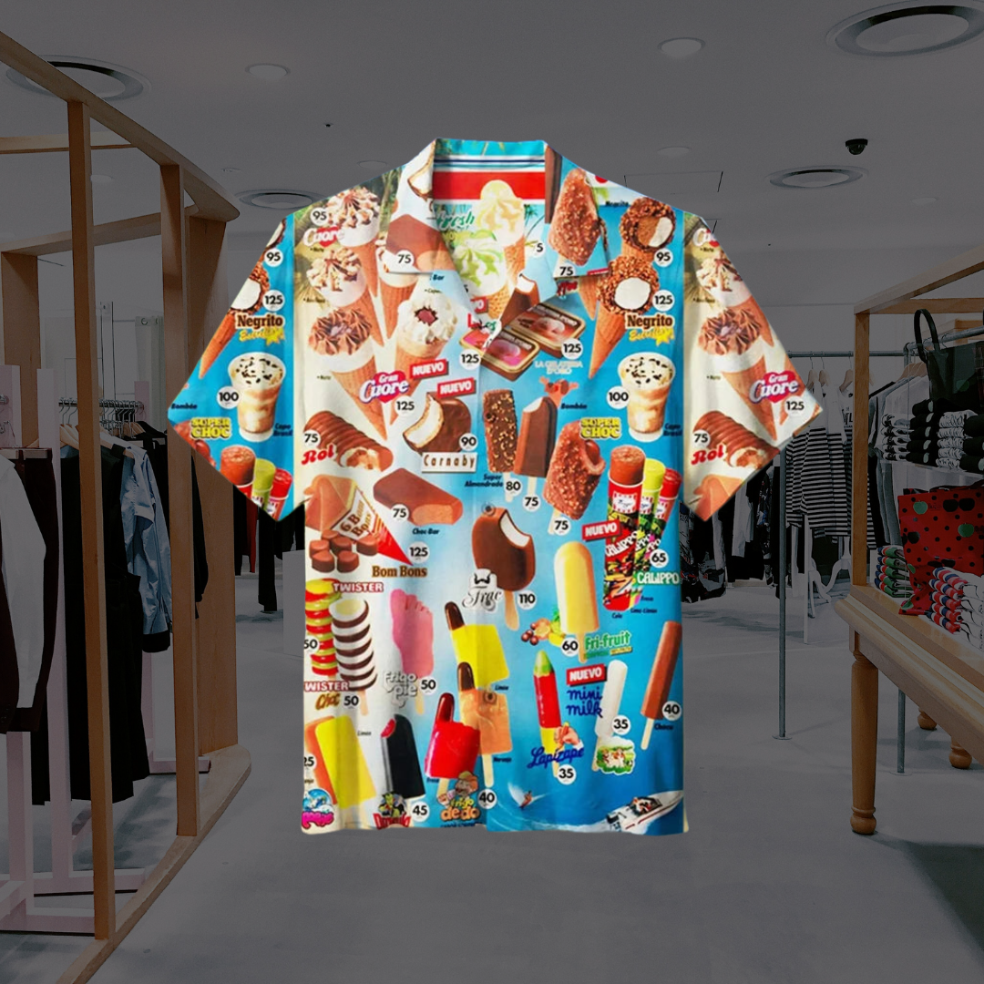 Tyler | Men's Ice Cream Print Short Sleeve Shirt